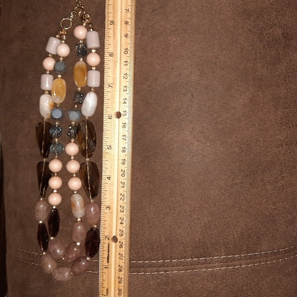 Loft Gemstone multistrand necklace signed crackle quartz faceted crystal beaded - Picture 15 of 15